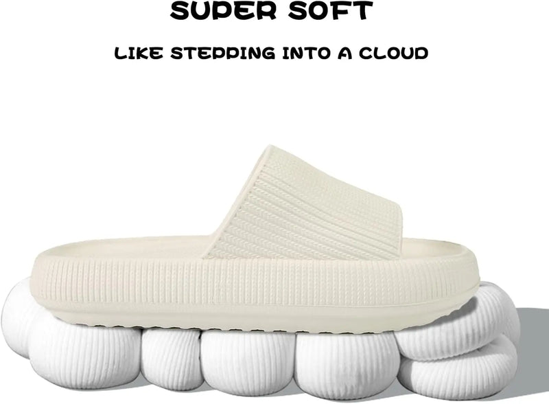 Cloud Sliders Women Men Non-Slip Bathroom Slippers Summer Soft Flip Flop Pillow Sliders Platform Pool Sliders Shower Shoes for I